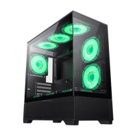 GABINETE GAMER VISTA MB 3 FAN RGB CON CONTROLADOR SIN FUENTE GAMEMAX